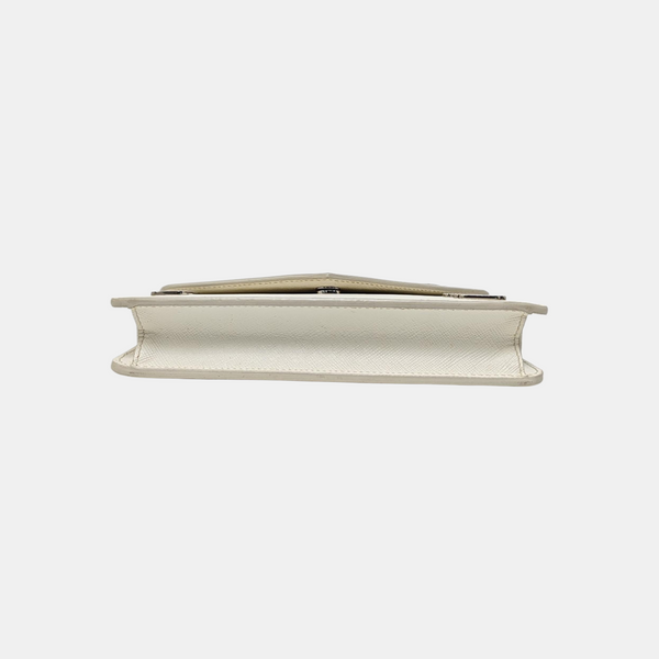 Saffiano Calfskin Shoulder Bag White