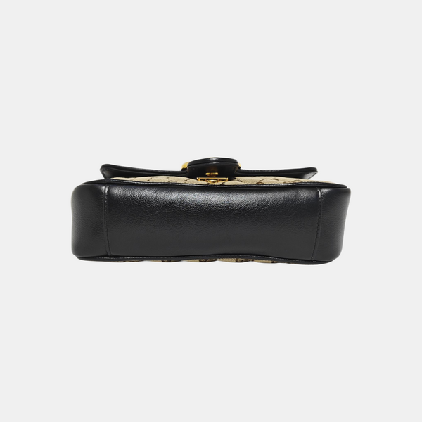 GG Marmont Small Quilted Canvas Brown
