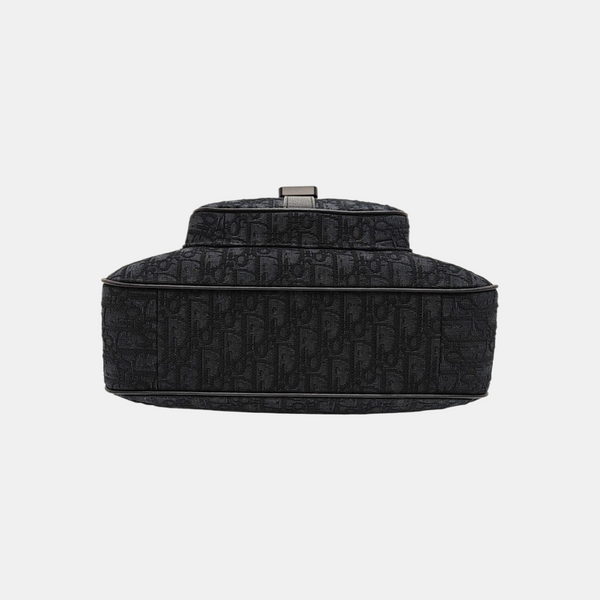 Saddle Medium Oblique Canvas Black