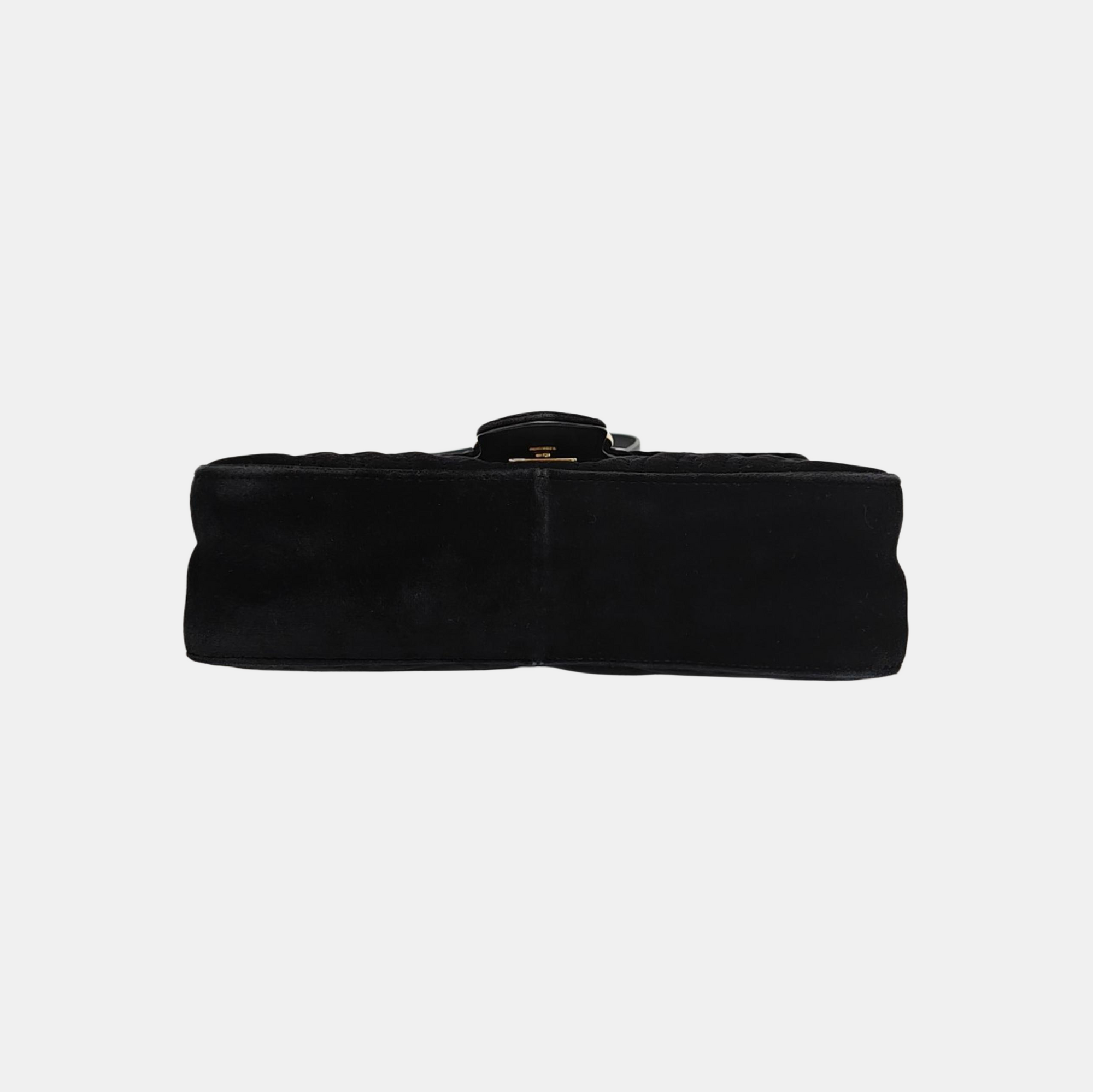 GG Marmont Medium Quilted Velvet Black