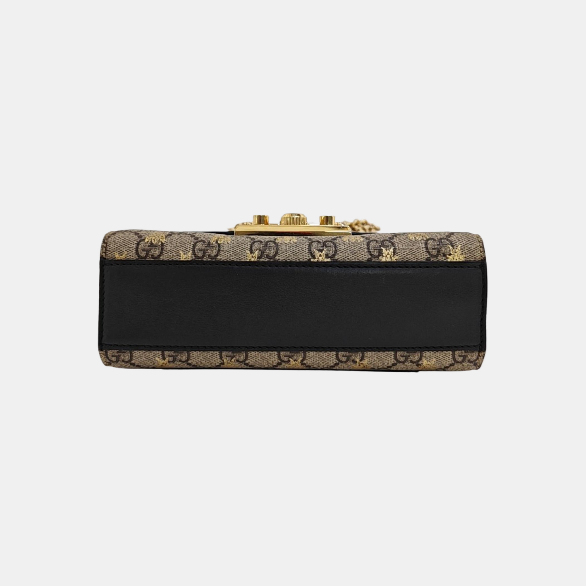 Candado pequeño Monogram lona revestida beige
