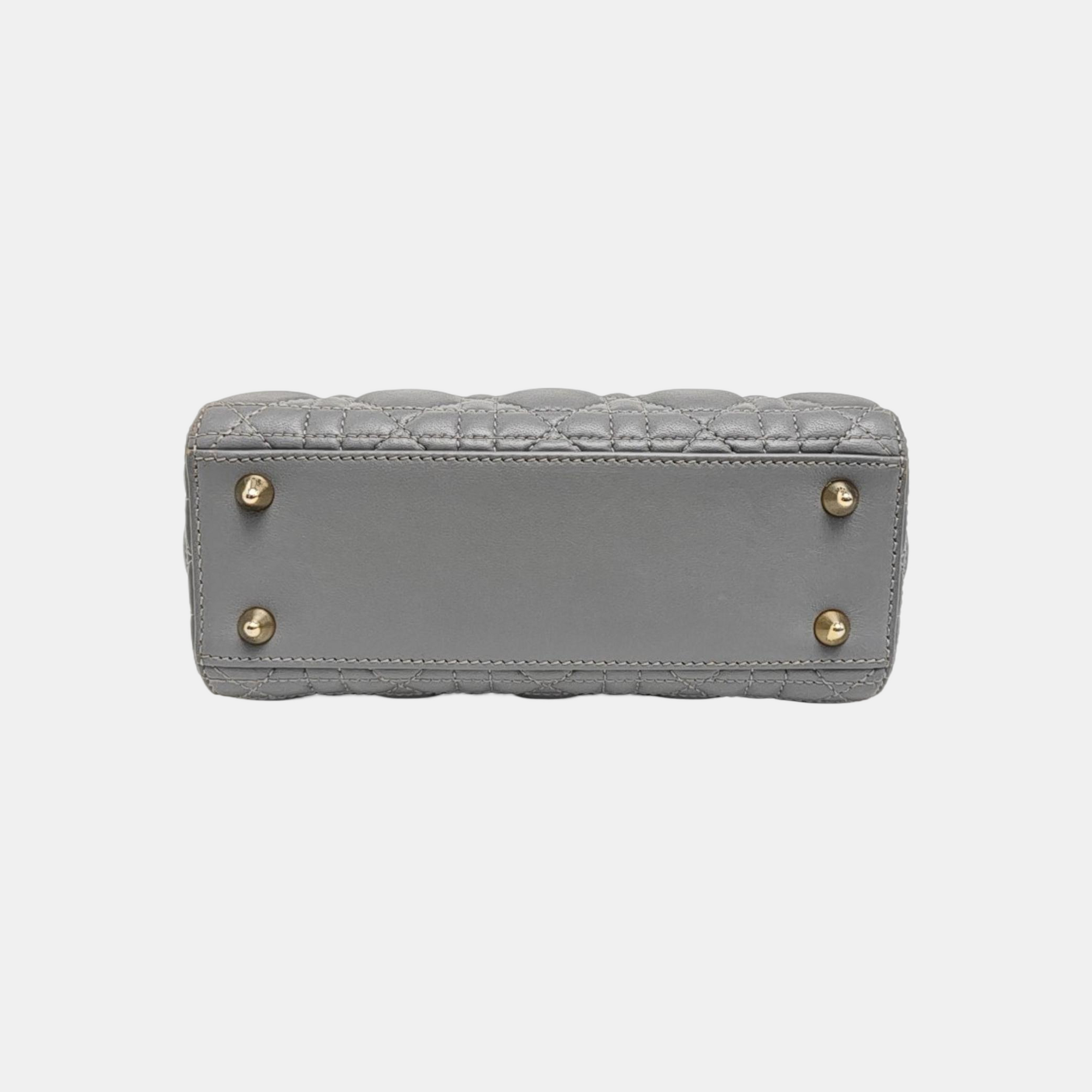 Lady Dior Small Cannage Lambskin Gray