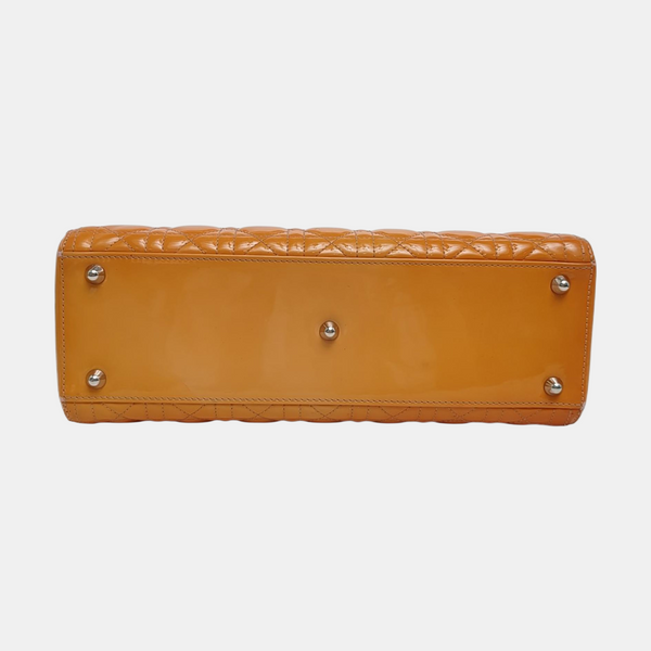 Lady Dior Large Cannage Patent Leather Orange