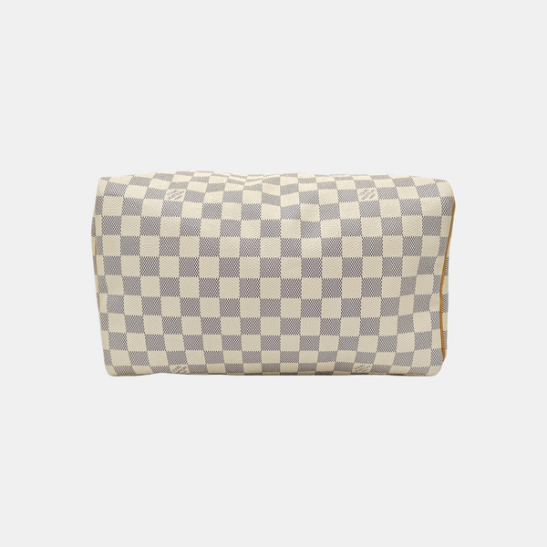 SPEEDY 30 Damier Azur Coated Canvas White