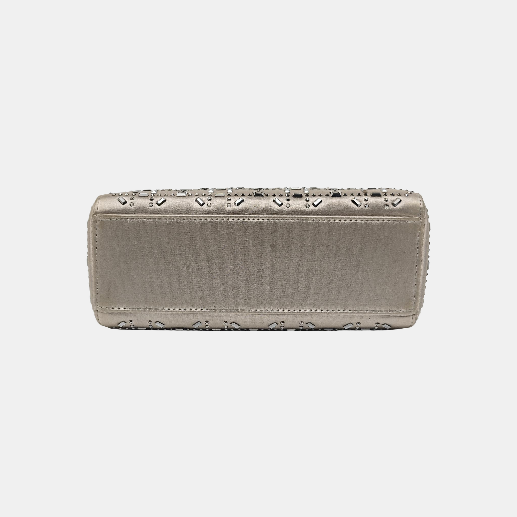 Lady Dior Mini Cannage Silk Satin Gray