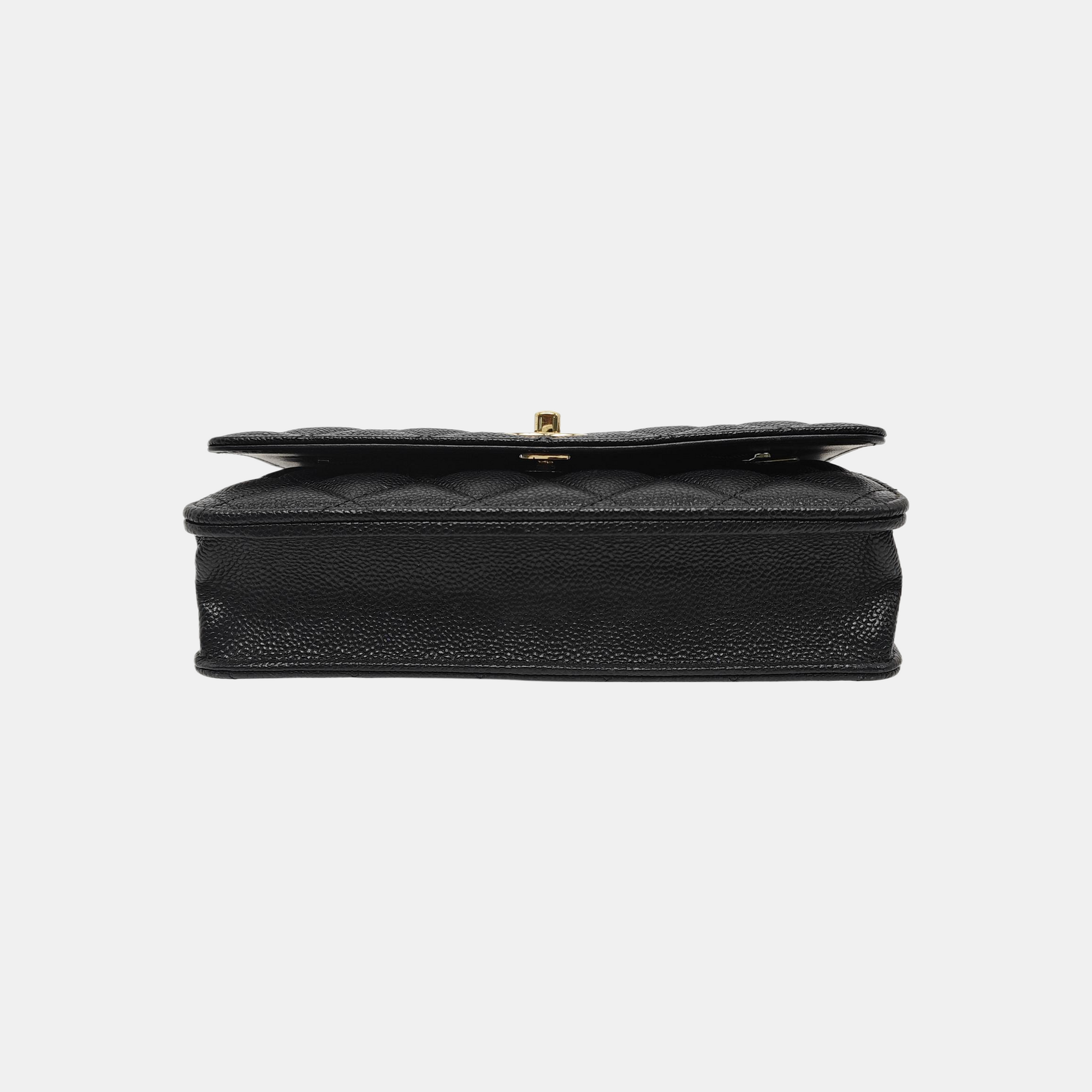 TRENDY CC Quilted Grained Calfskin Black