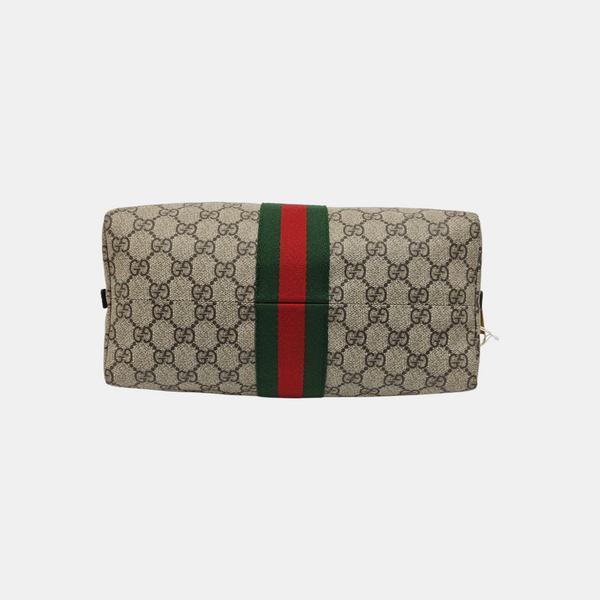 Ophidia Small Monogram Coated Canvas Beige