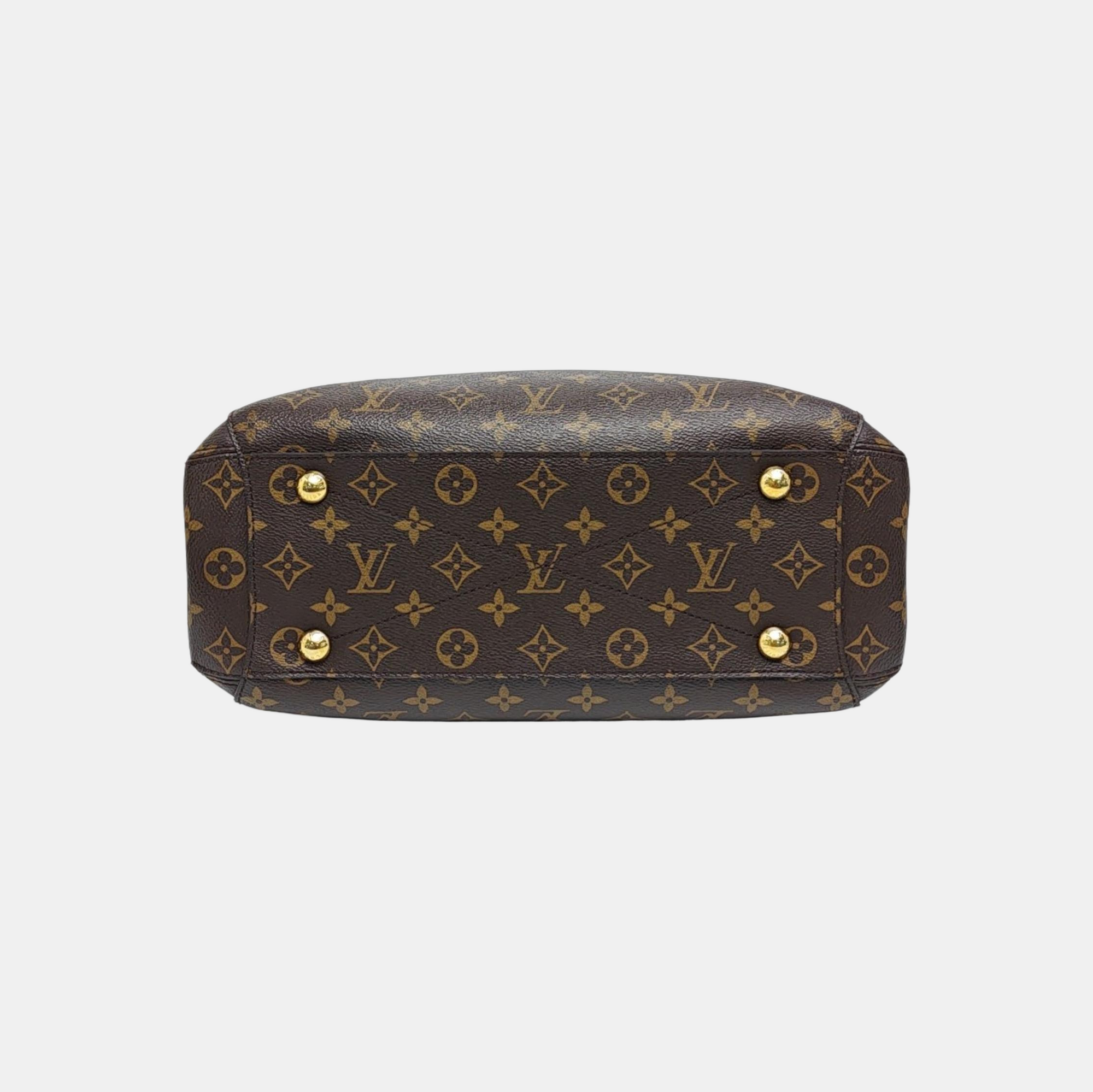 MONTAIGNE MM Monogram Coated Canvas Brown
