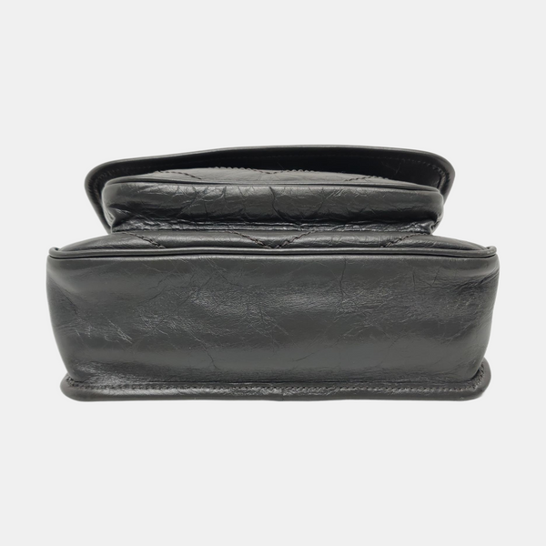 NIKI Small Chevron Calfskin Gray