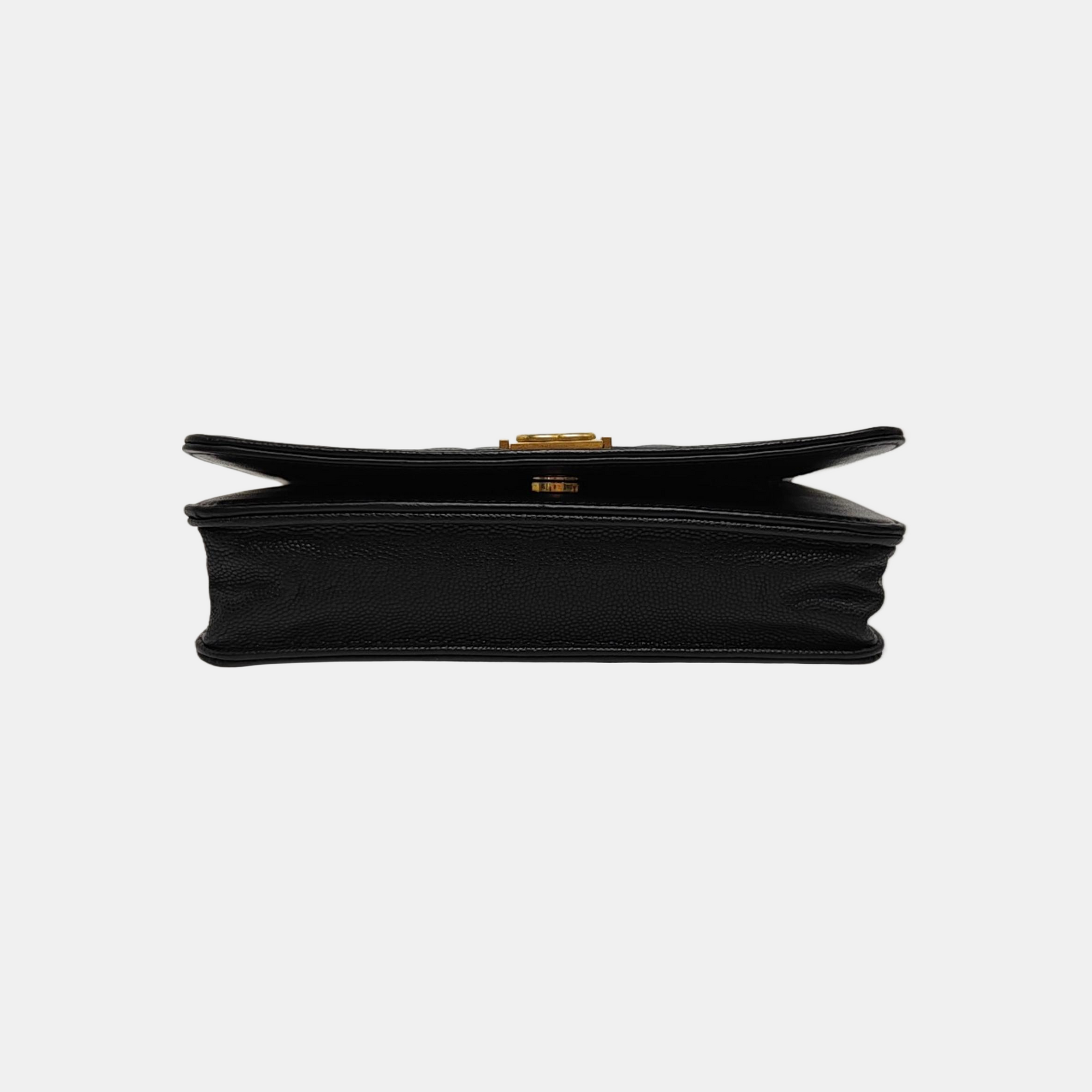 BOY CHANEL Mini Quilted Grained Calfskin Black
