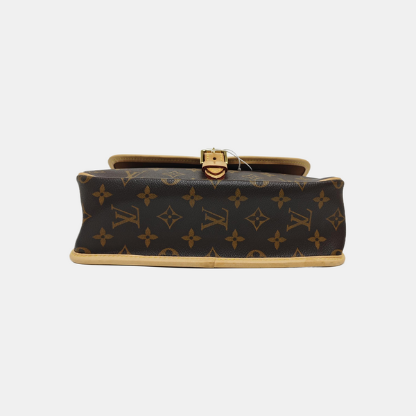 SOLOGNE PM Monogram Coated Canvas Brown