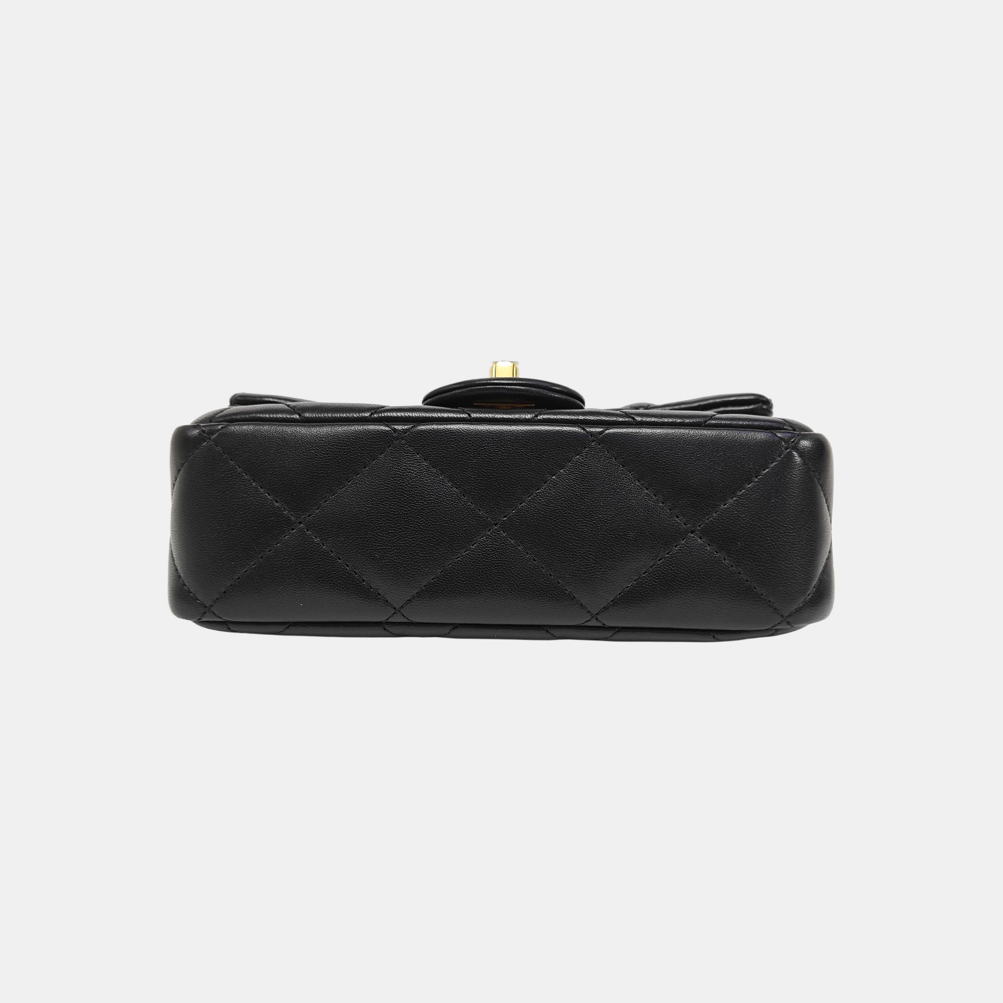 Quilted Lambskin Shoulder Bag Mini Black