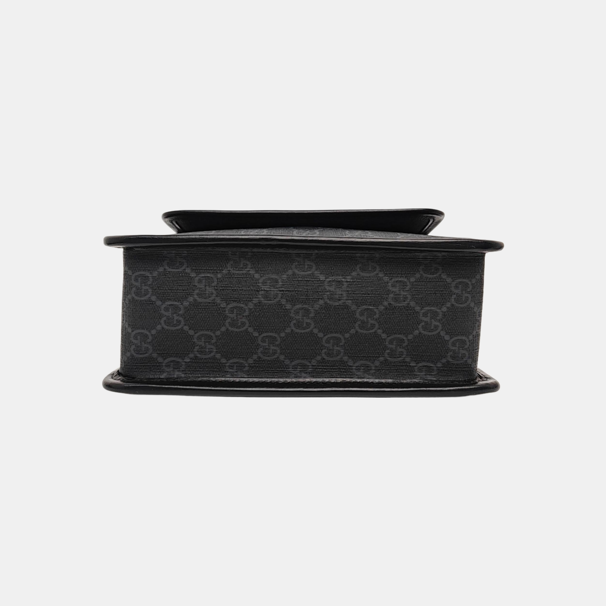 Monogram Calfskin Shoulder Bag Small Black