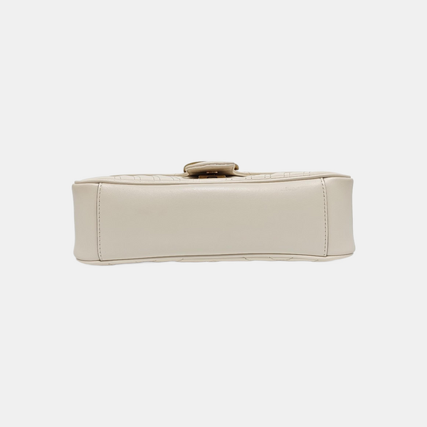 GG Marmont Medium Quilted Calfskin White
