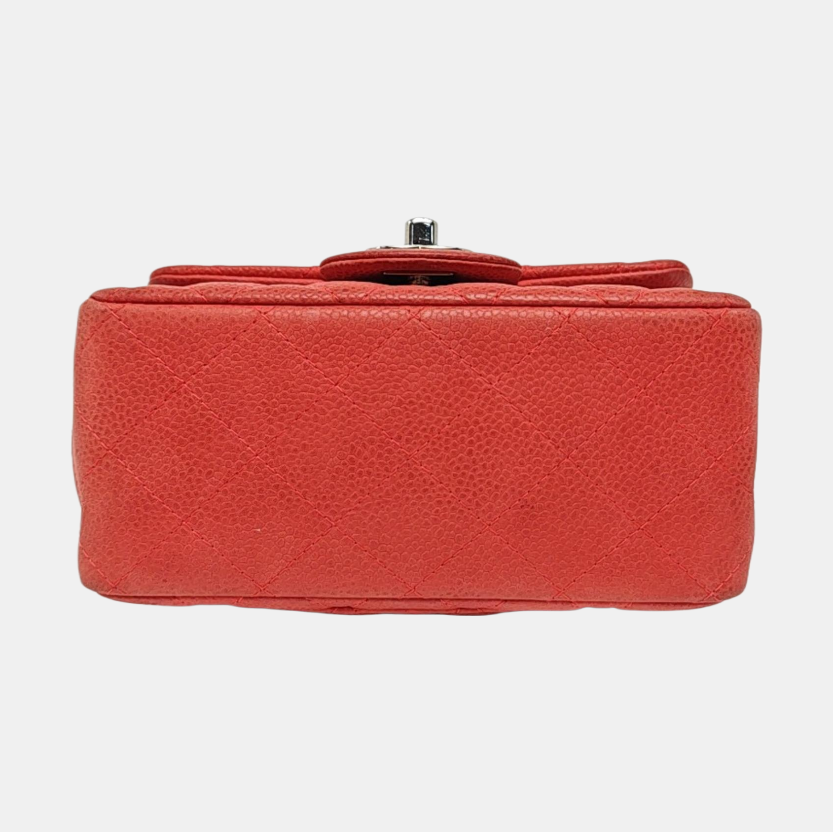 CLASSIC FLAP Mini Quilted Grained Calfskin Red