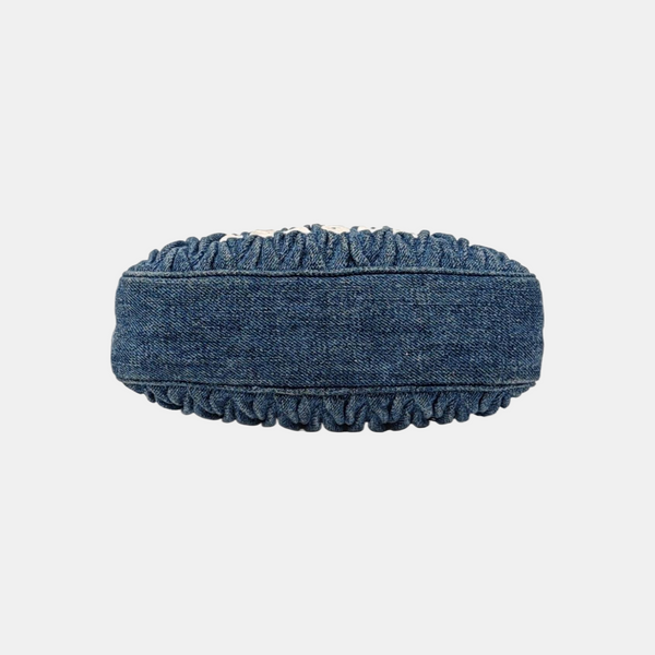 Quilted Denim Shoulder Bag Blue