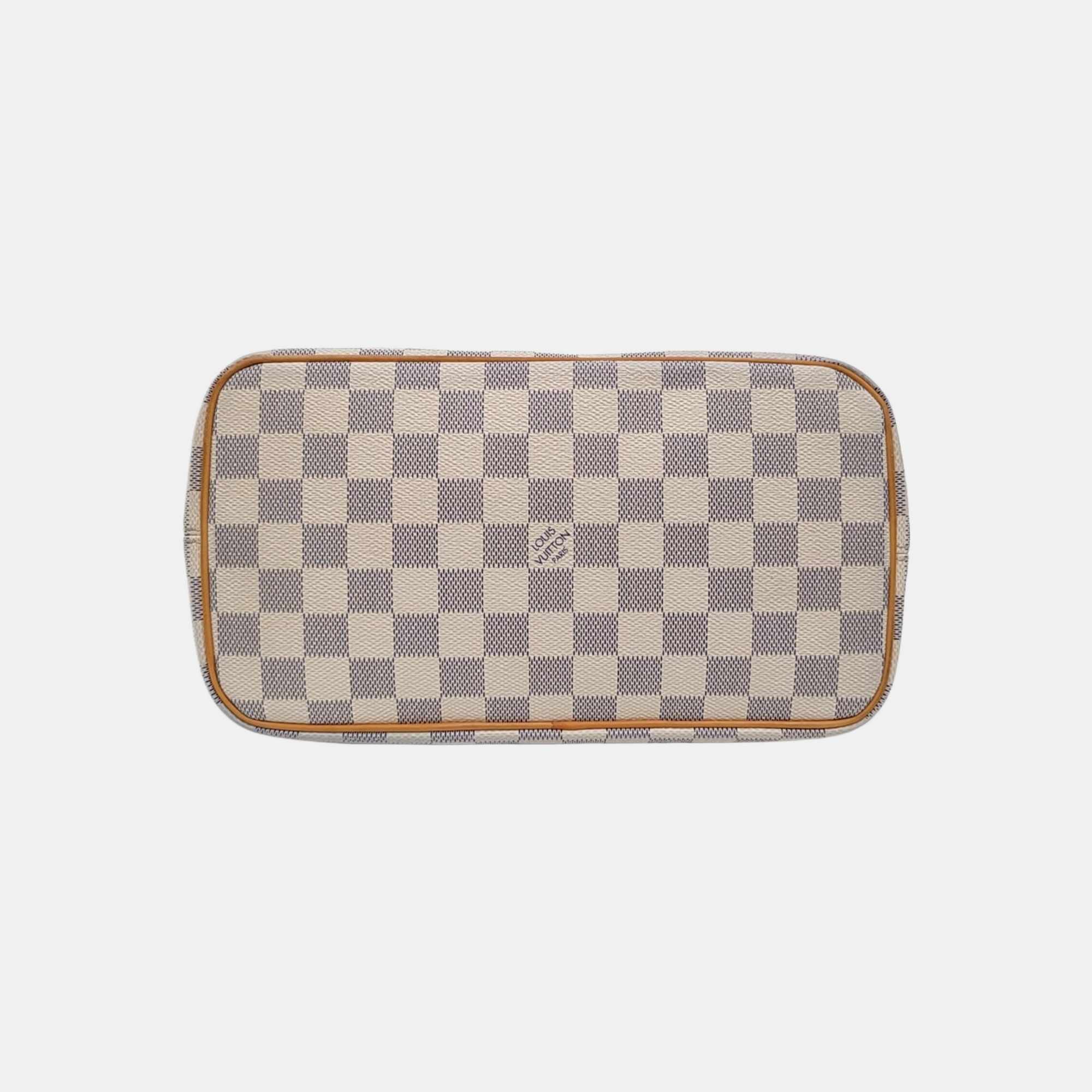 SALEYA PM Damier Azur Coated Canvas White