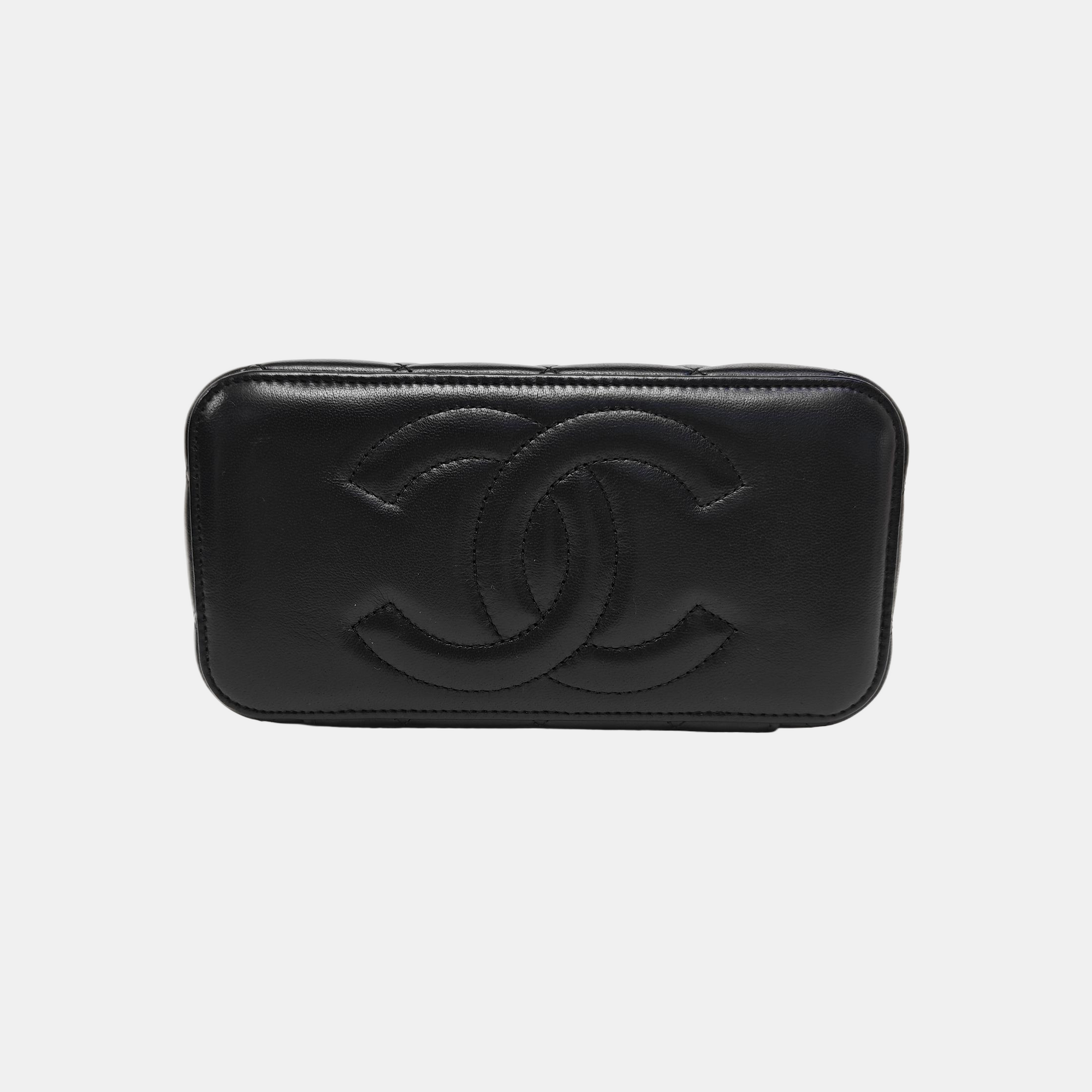 VANITY CASE Small Quilted Lambskin Black