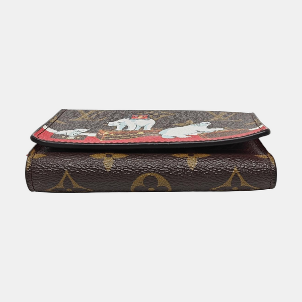 SARAH Monogram Coated Canvas Brown Wallet