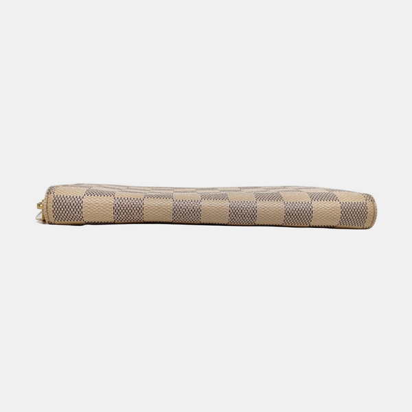 ZIPPY Damier Azur Coated Canvas White Wallet