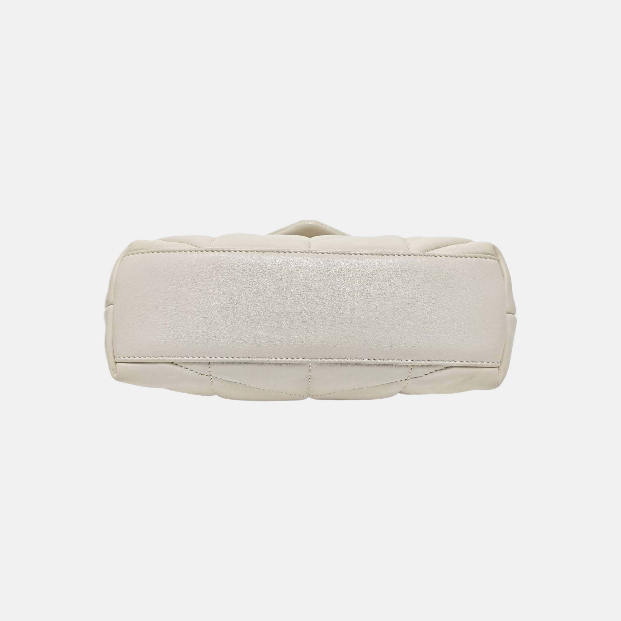 PUFFER Mini Chevron Lambskin White