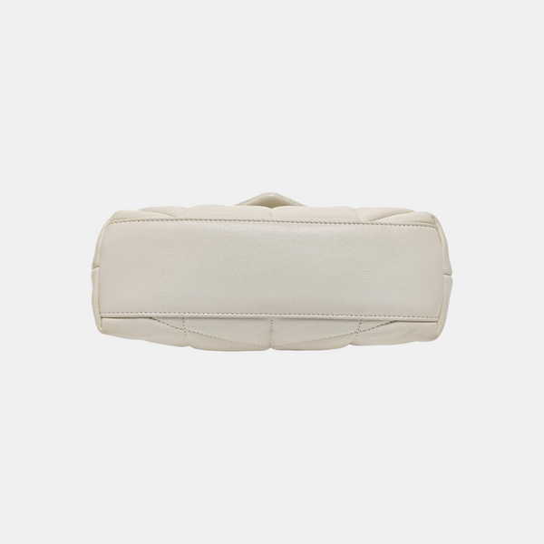 PUFFER Mini Chevron Lambskin White
