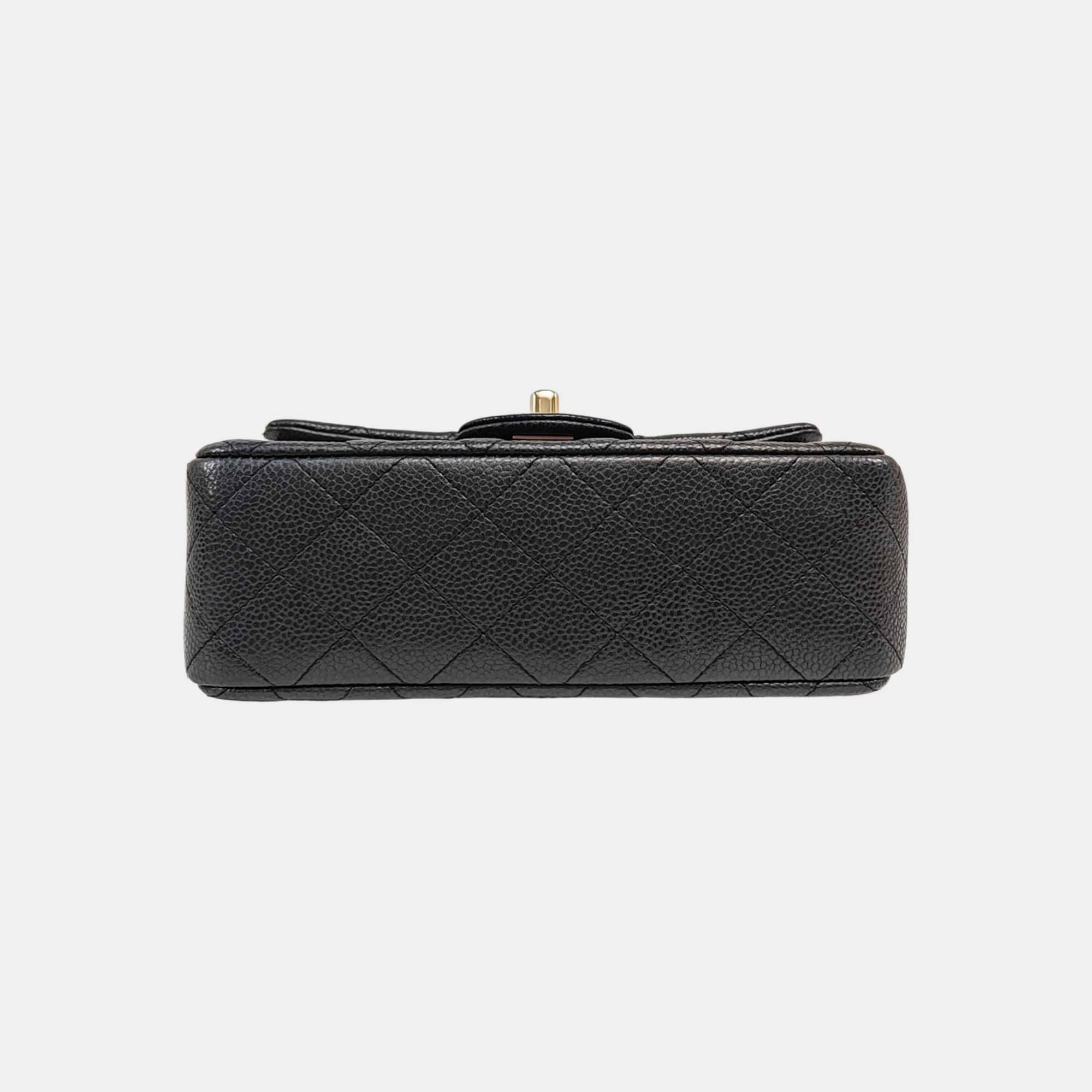 CLASSIC FLAP Mini Quilted Grained Calfskin Gray
