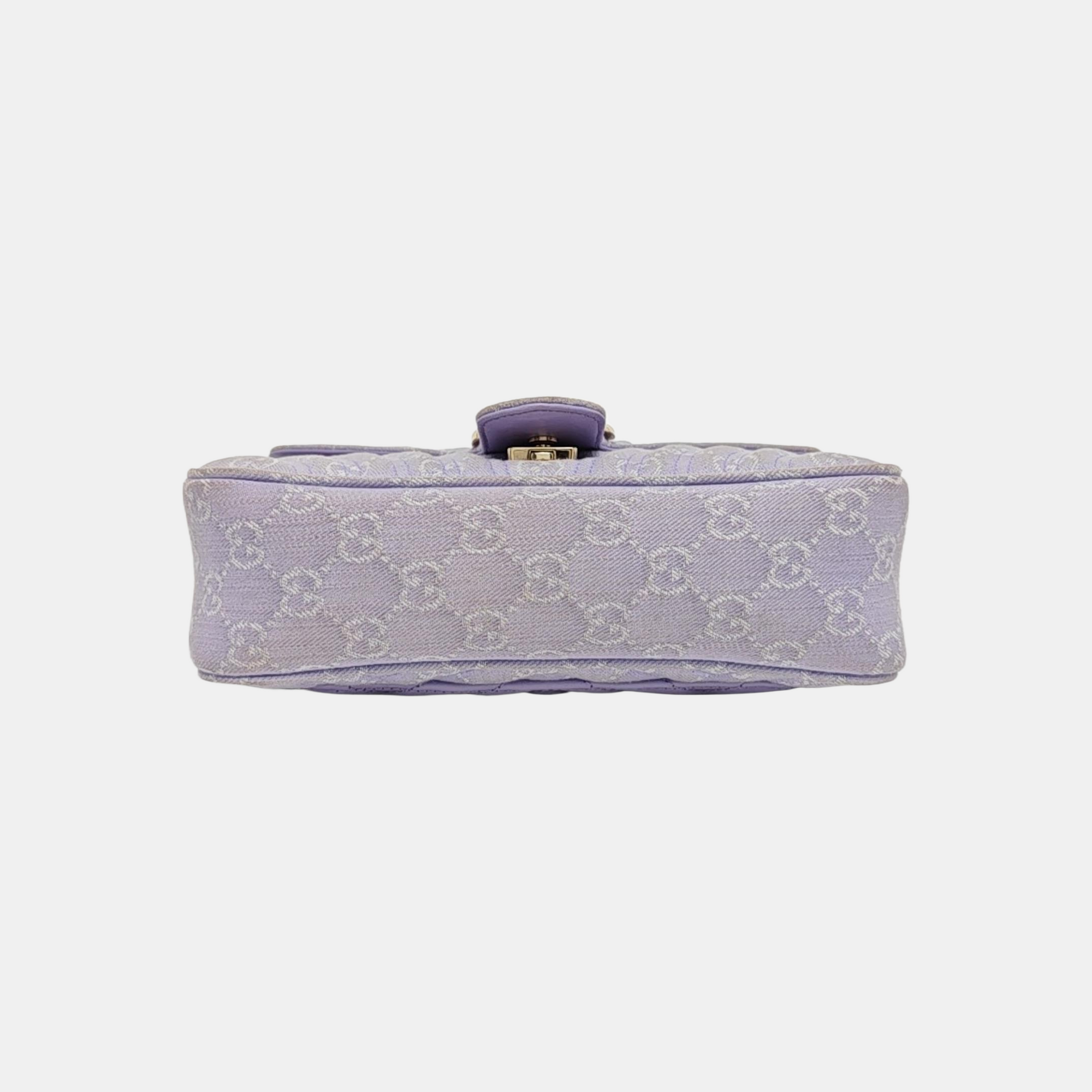GG Marmont Medium Quilted Denim Purple