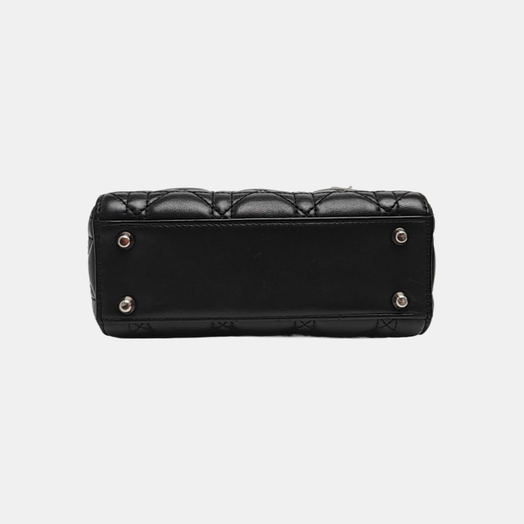 Lady Dior Mini Cannage Lambskin Black