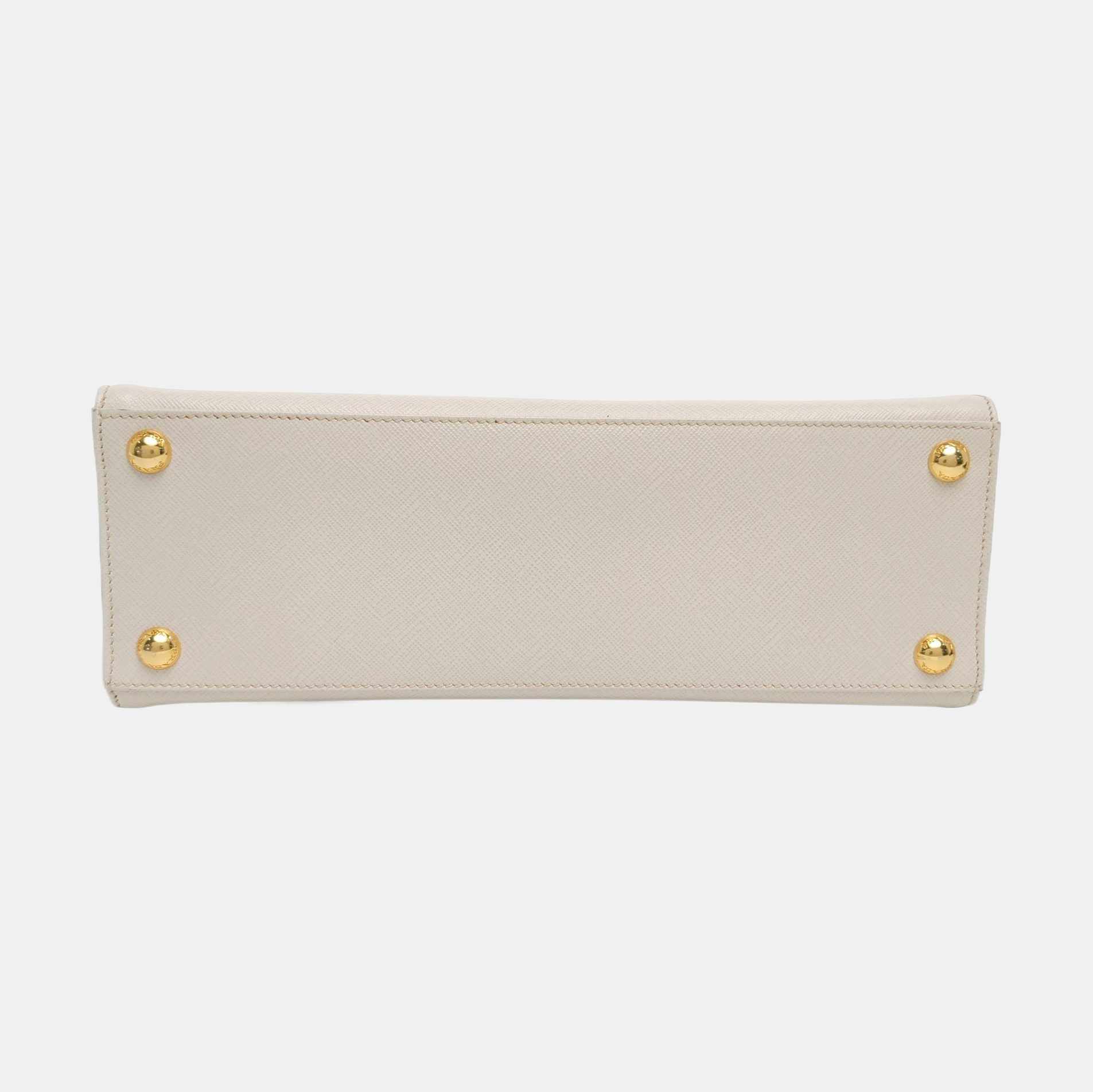 Saffiano Calfskin Top Handle Bag White