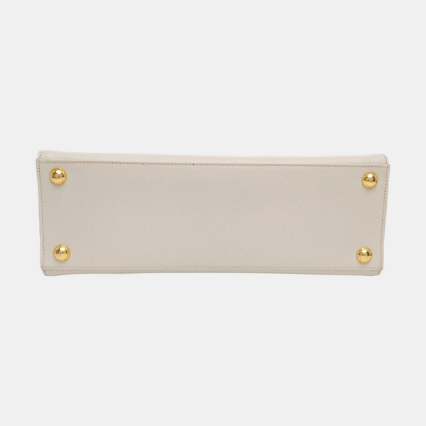 Saffiano Calfskin Top Handle Bag White