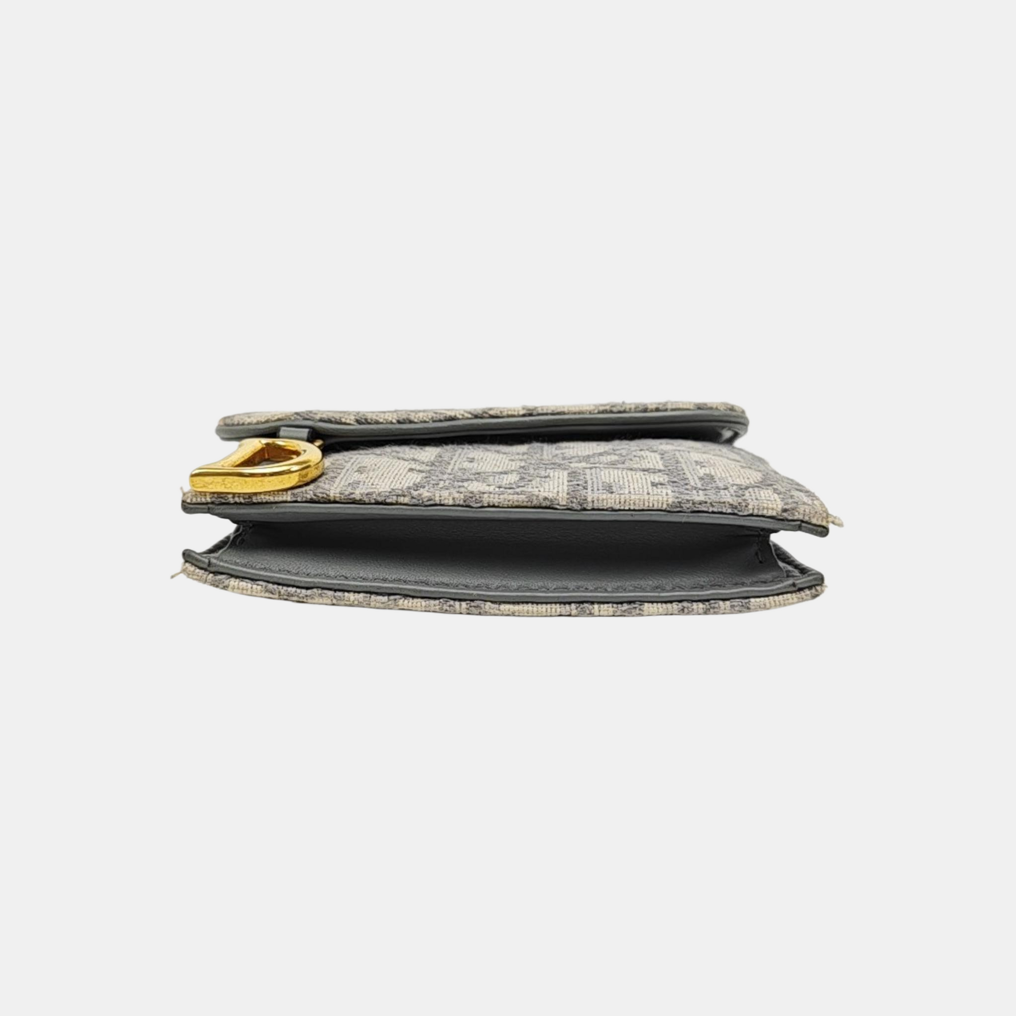 Saddle Mini Oblique Canvas Gray Wallet