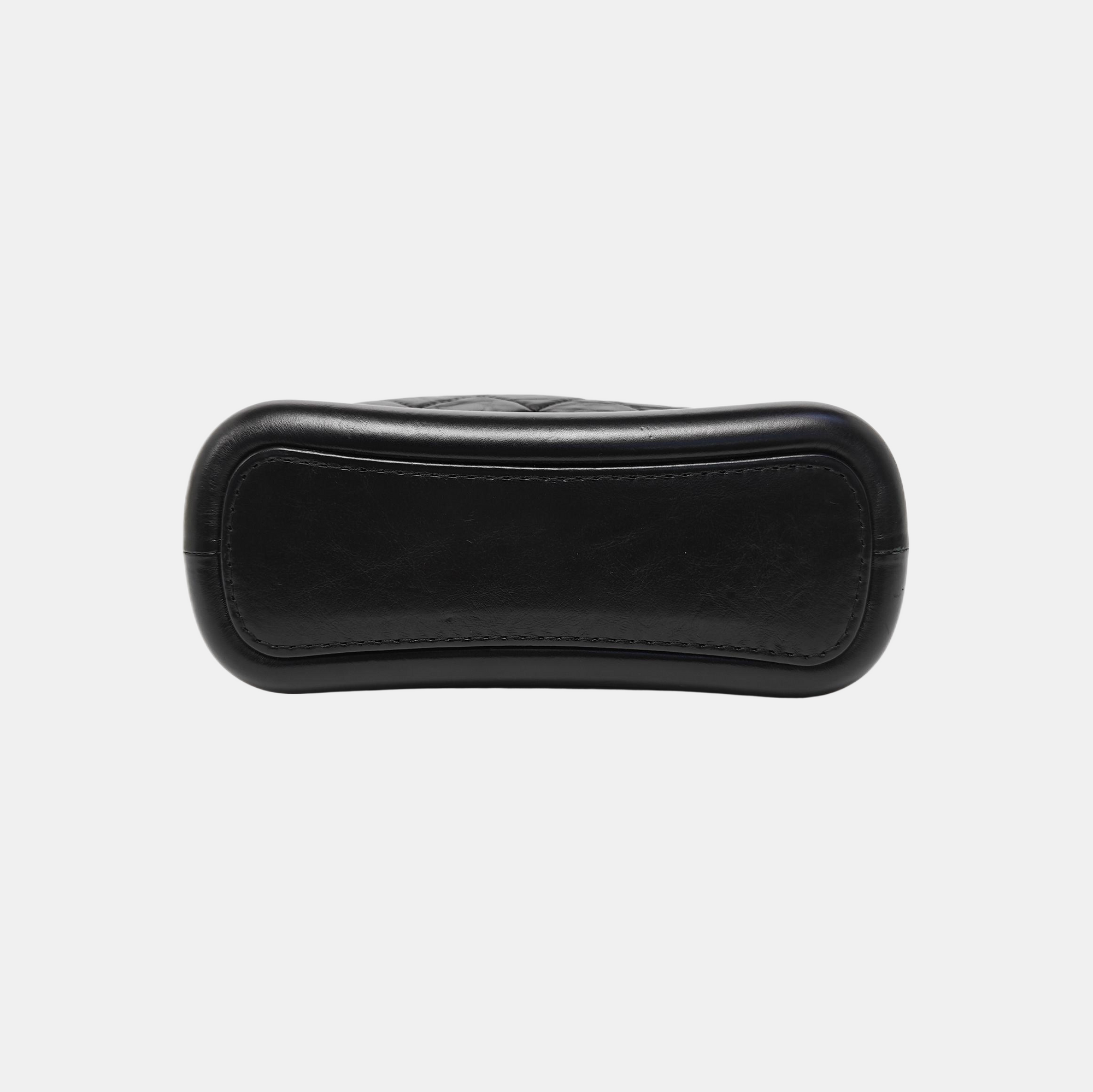 GABRIELLE Small Quilted Vintage Calf Black
