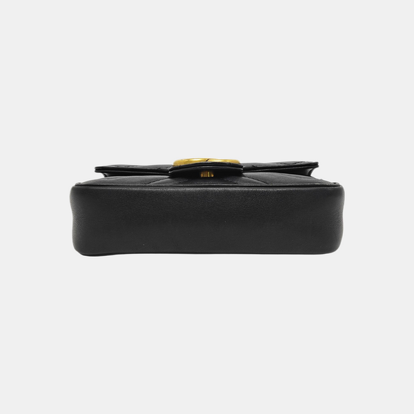GG Marmont Mini Quilted Calfskin Black