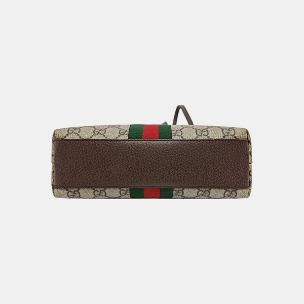 Ophidia Small Monogram Coated Canvas Beige