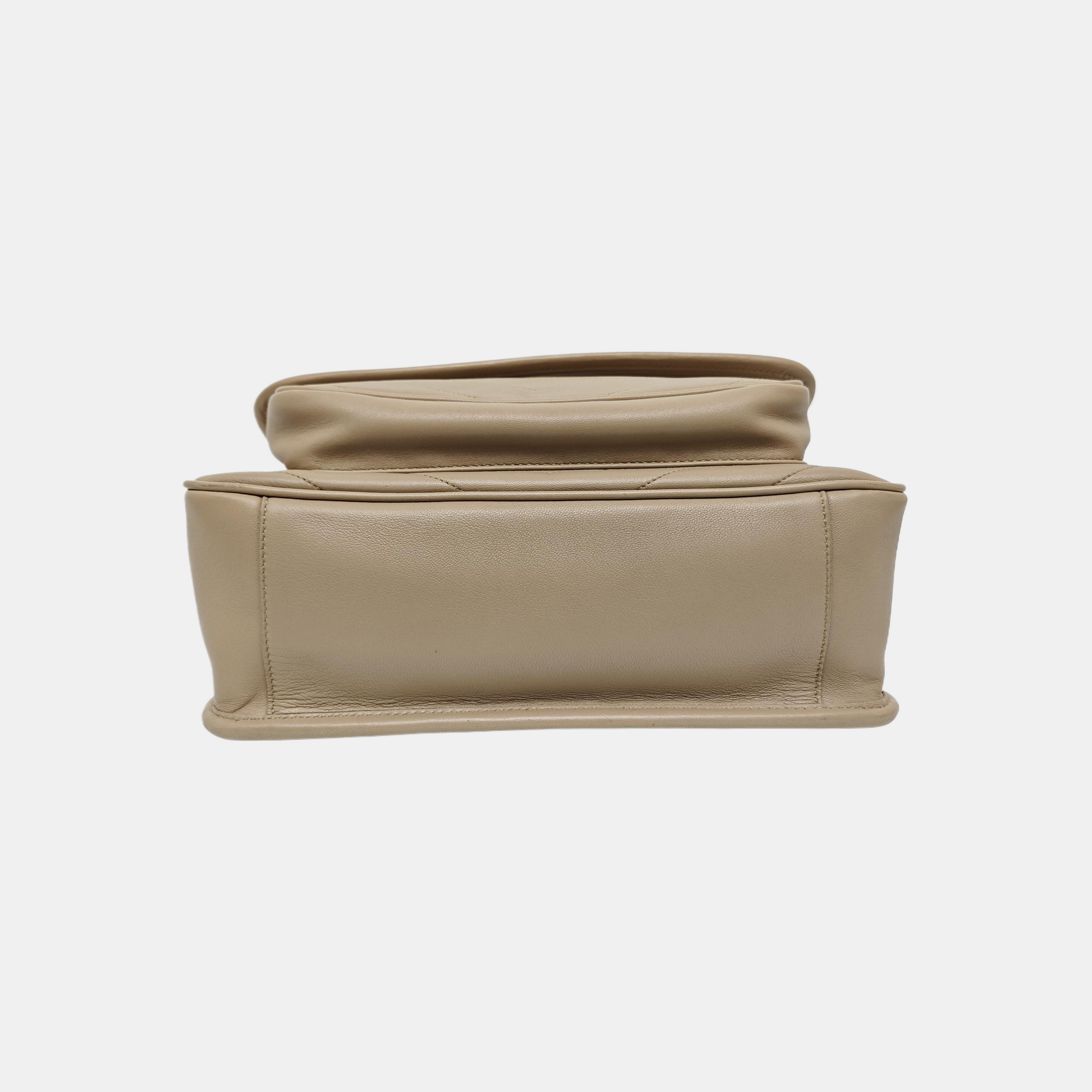 NIKI Medium Chevron Lambskin Beige