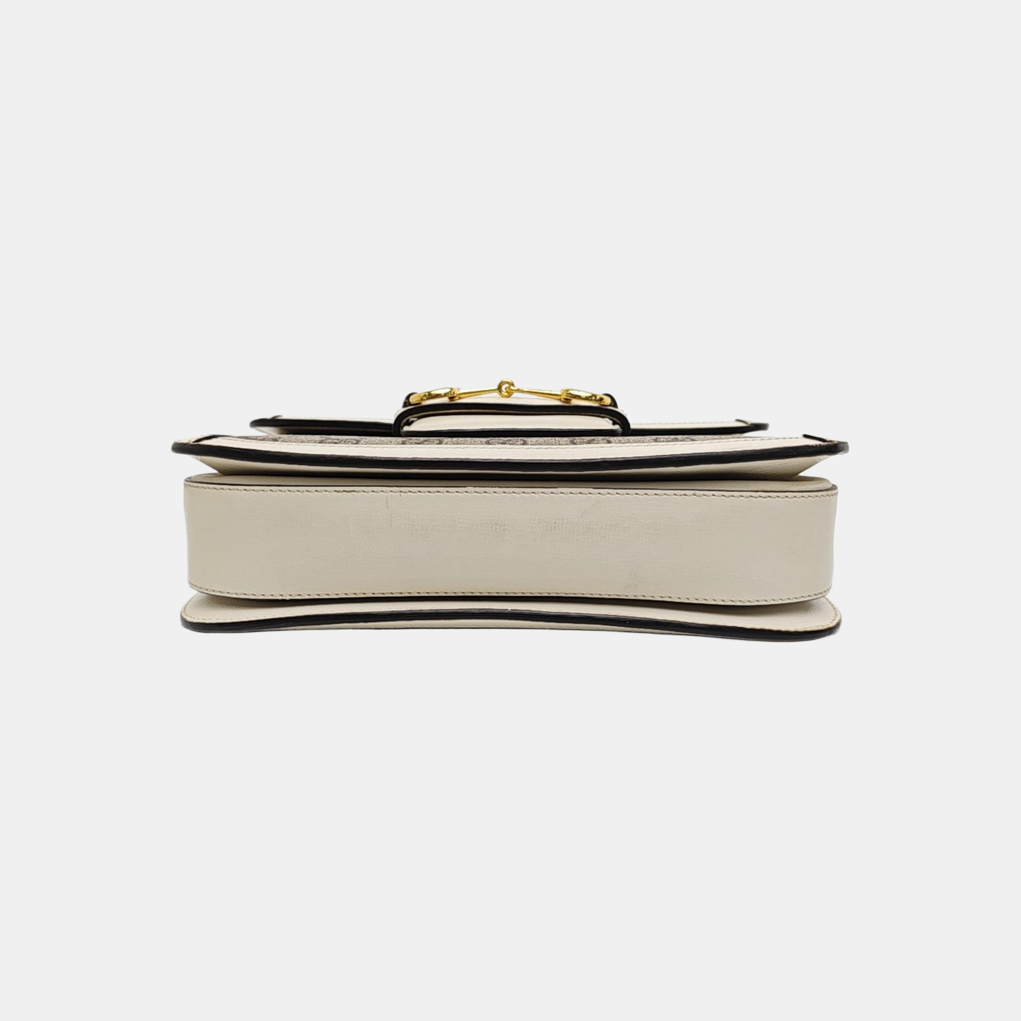 Horsebit 1955 Small Monogram Coated Canvas Beige
