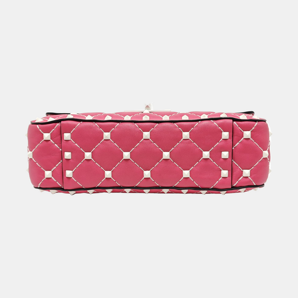 Spike Up Small Quilted Lambskin Pink