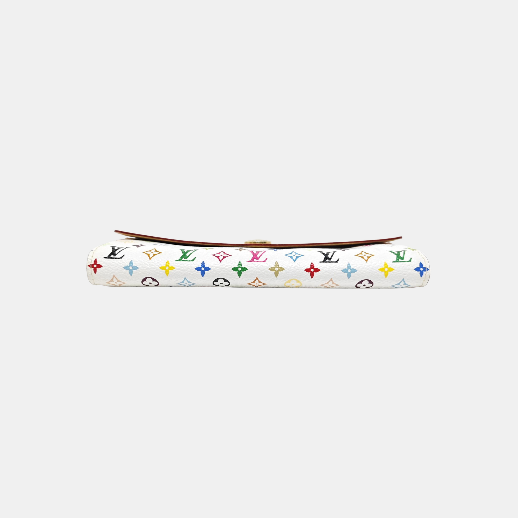 LV × TM PORTE MONNAIE Monogram Coated Canvas White Wallet