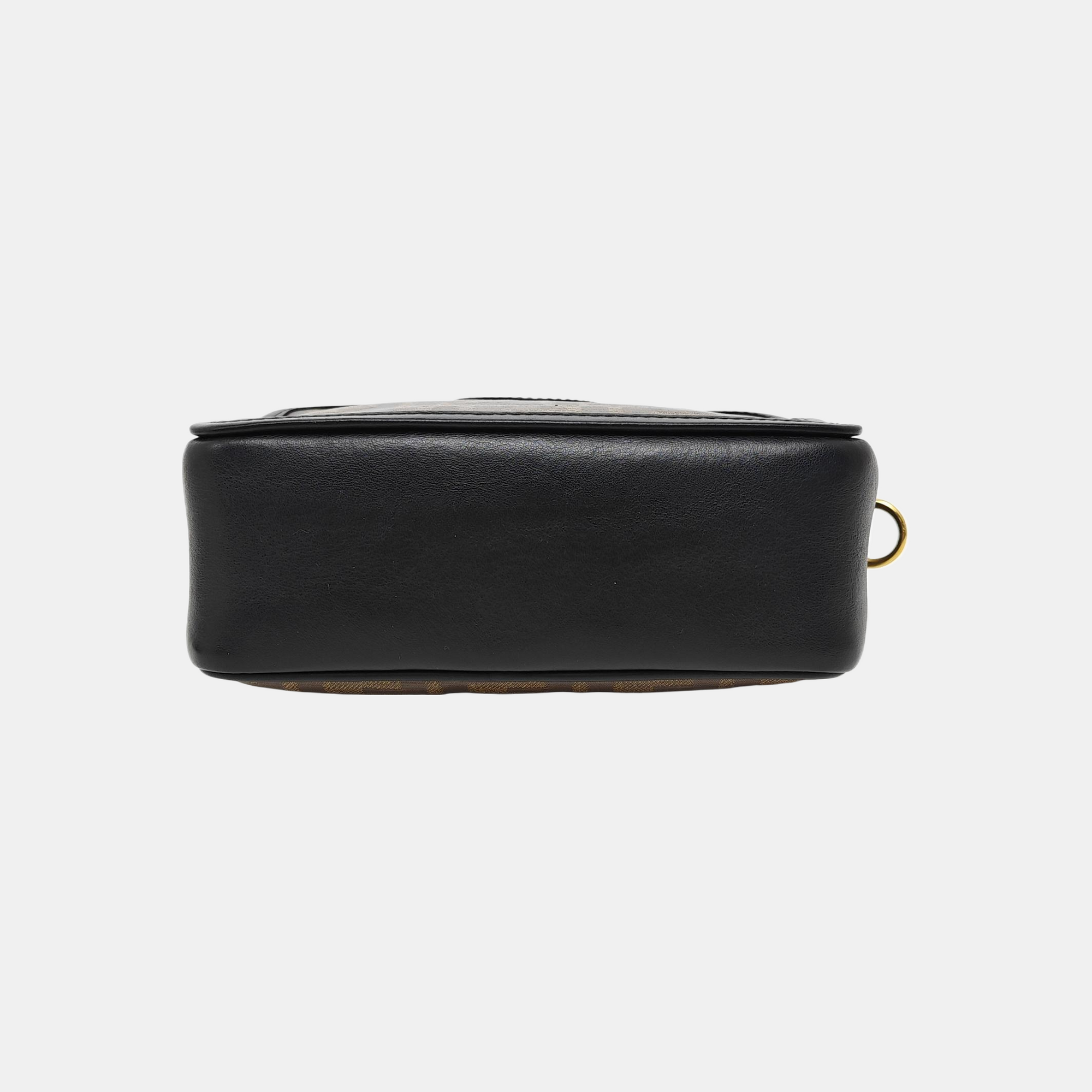 Coated Canvas Shoulder Bag Mini Brown