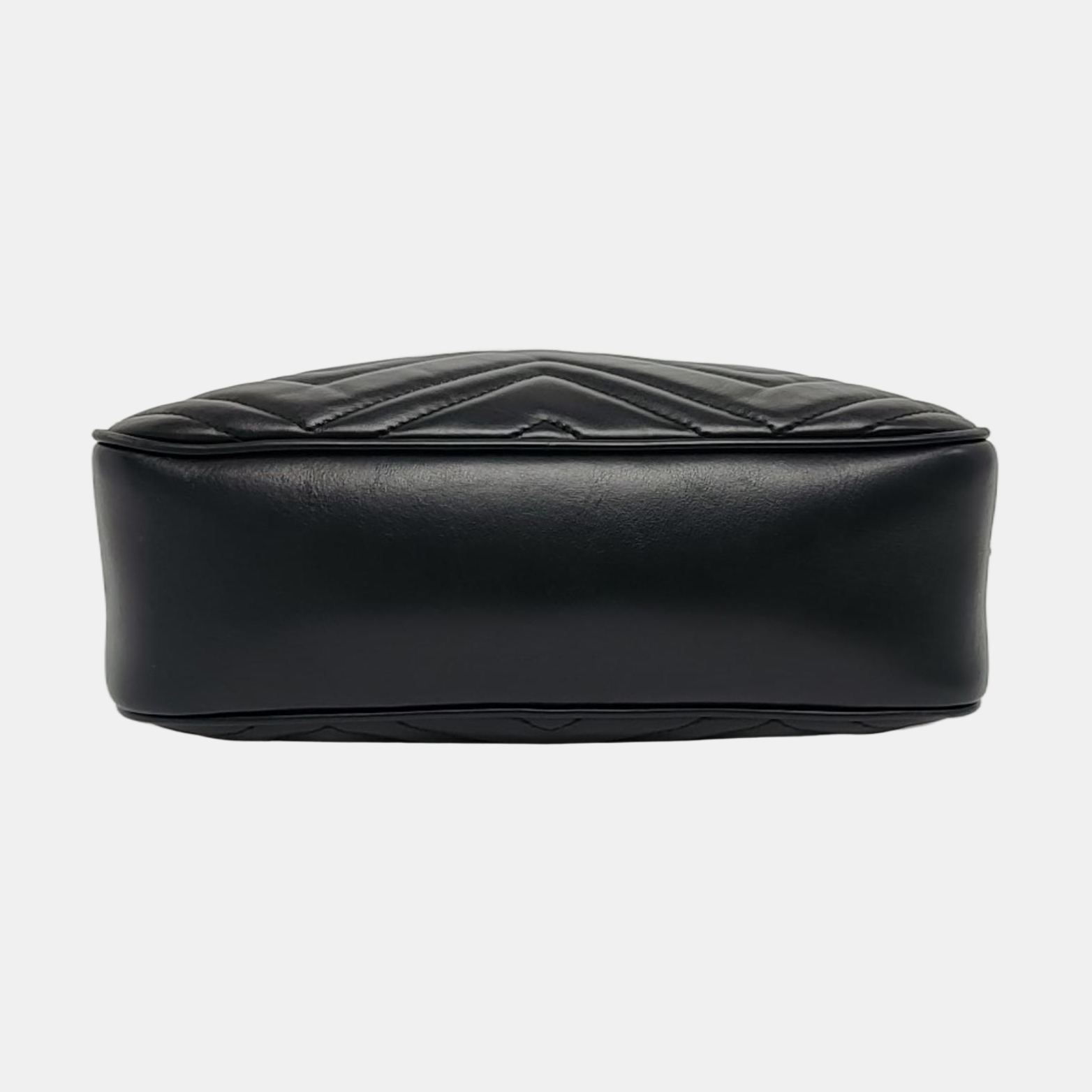 GG Marmont Small Quilted Calfskin Black
