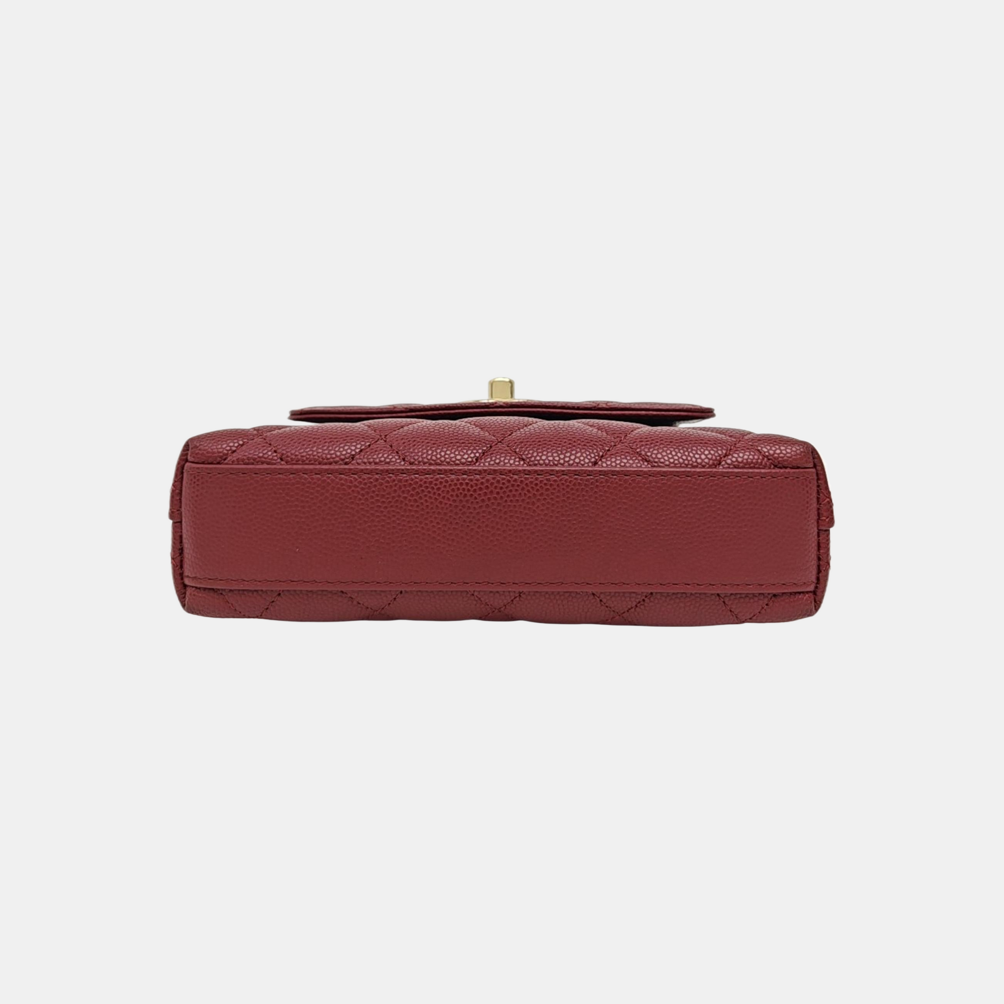 COCO HANDLE Quilted Grained Calfskin Red