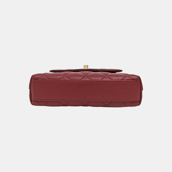 COCO HANDLE Quilted Grained Calfskin Red