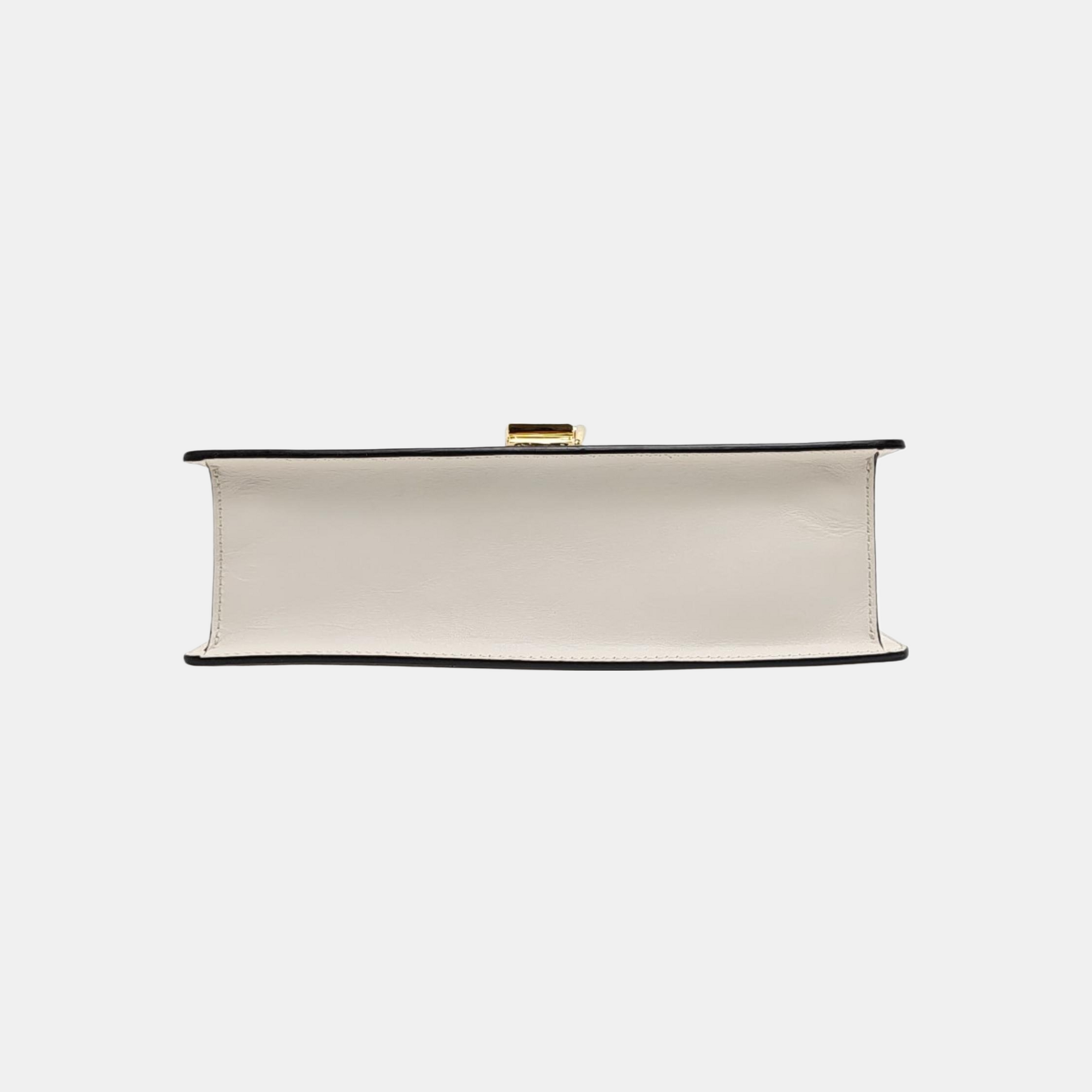 Authenticated pre-owned  Sylvie Small Calfskin White - Top Handle Bag at Looply