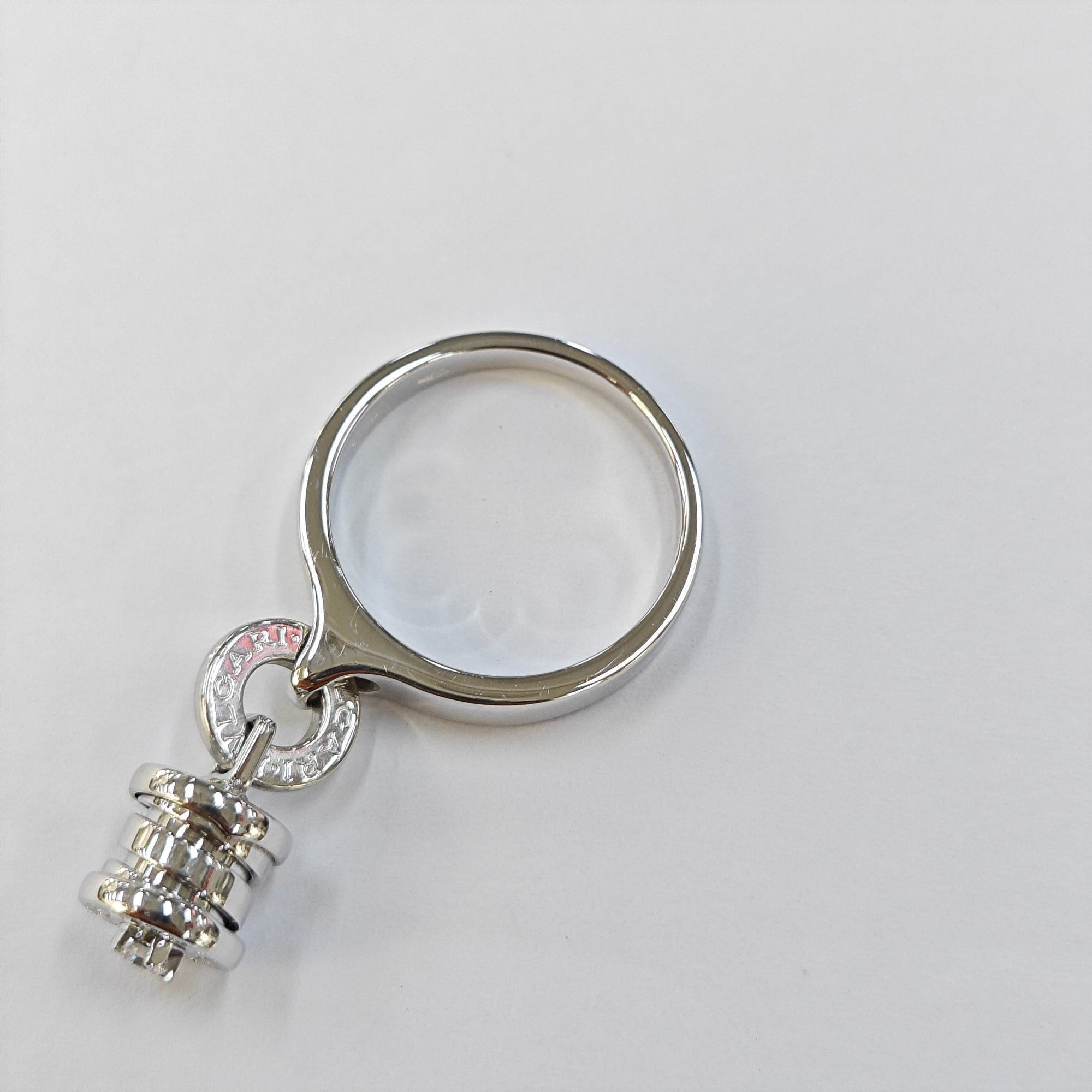 18k White Gold Silver Ring EU 53