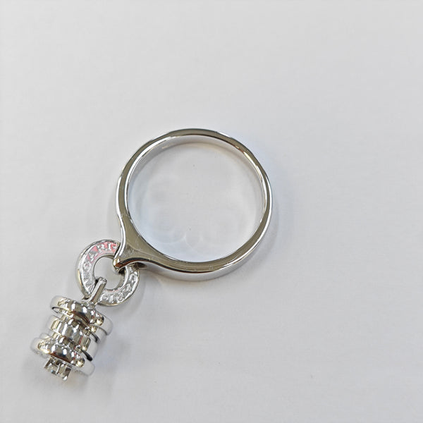 18k White Gold Silver Ring EU 53