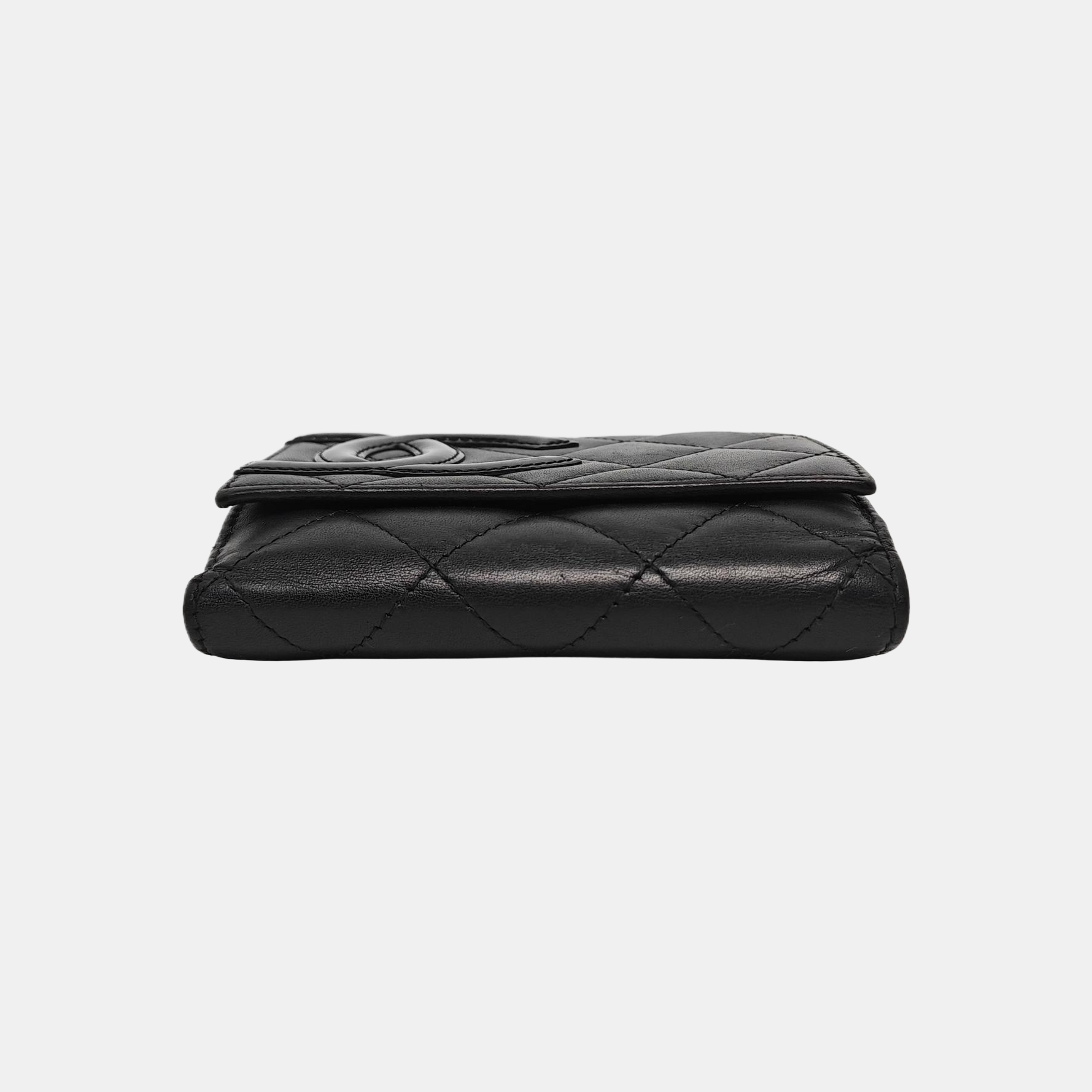 Authenticated pre-owned  CAMBON Quilted Calfskin Black Wallet - Wallet at Looply