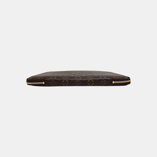 Monogram Coated Canvas Clutch Brown