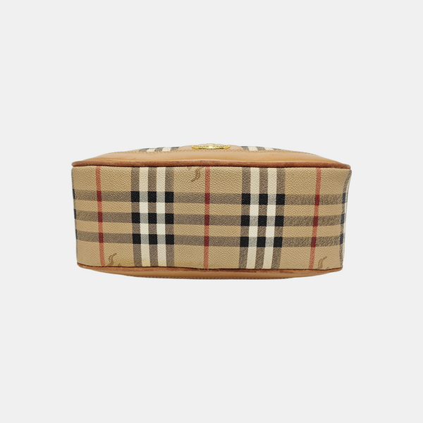 Coated Canvas Shoulder Bag Brown
