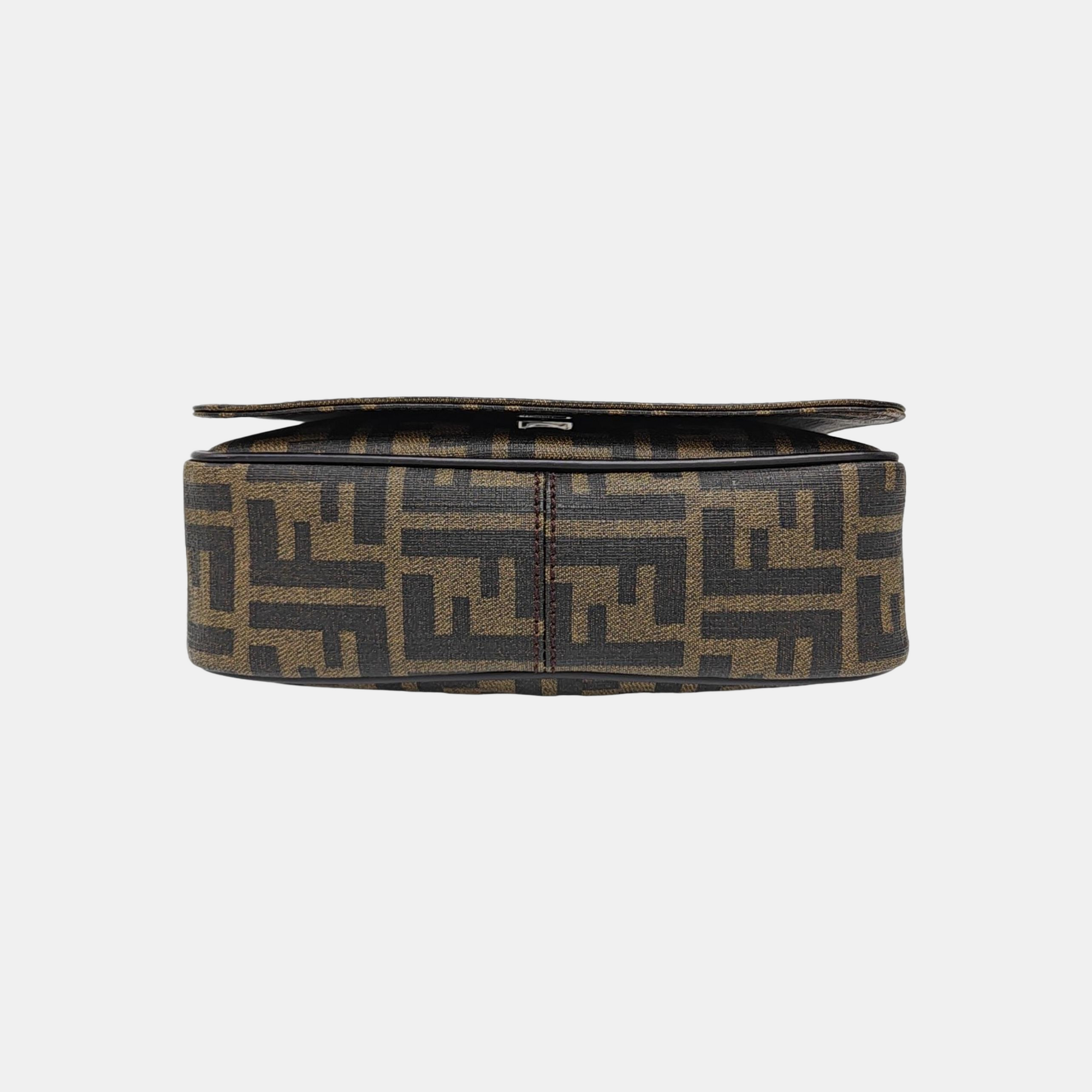 Coated Canvas Shoulder Bag Brown